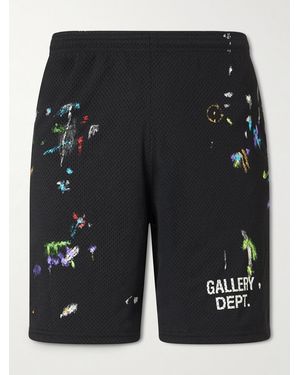 GALLERY DEPT. Studio Gym Straight-Leg Paint-Splattered Mesh Shorts