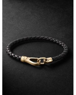 John Hardy Braided Leather And 14-Karat Bracelet - Black