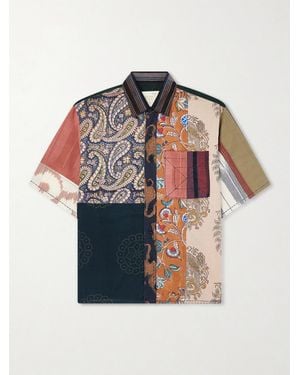 Kardo Yuto Patchwork Cotton Shirt - Blau