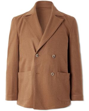 STÒFFA Double-Breasted Camel Hair Blazer - Brown
