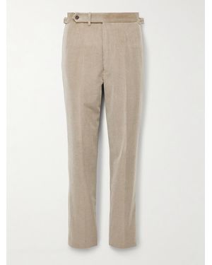 dunhill Straight-Leg Cotton And Cashmere-Blend Corduroy Suit Trousers - Natural