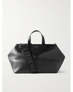 Loewe Puzzle Fold Large Convertible Leather Holdall - Black