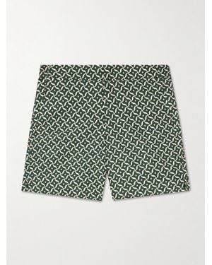 Frescobol Carioca Porto Straight-Leg Mid-Length Printed Recycled Swim Shorts - Green
