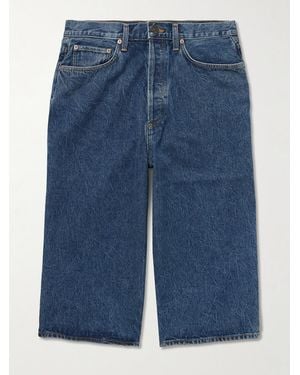 Agolde Beesley Straight-Leg Denim Shorts - Blue