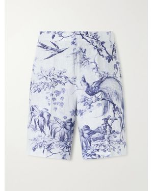 Orlebar Brown Laurent Straight-Leg Linen Shorts - Blue