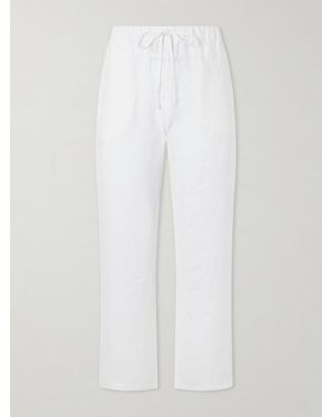 CHERRY LA Straight-Leg Linen Trousers - White
