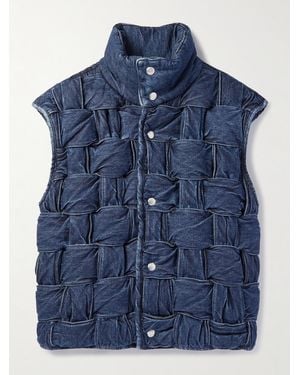 Bottega Veneta Intrecciato Denim Gilet - Blue