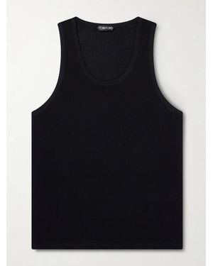 Tom Ford Open-knit Cotton Tank Top - Black