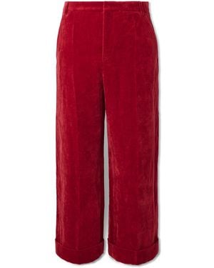 Valentino Garavani Flared Cotton And Linen-Blend Velvet Pants