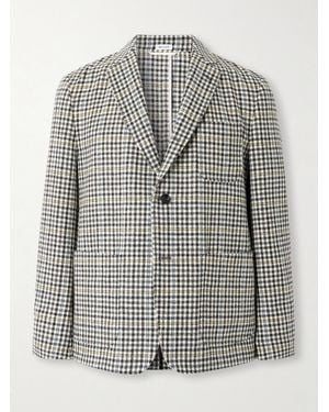 Thom Browne Unstructured Checked Houndstooth Wool-tweed Blazer - Grey