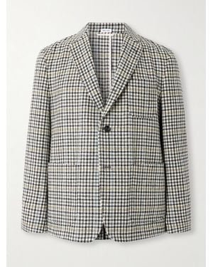 Thom Browne Unstructured Checked Houndstooth Wool-tweed Blazer - Grey
