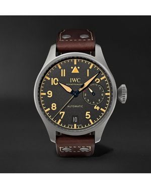 IWC Schaffhausen Big Pilot's Heritage Automatic 46.2Mm Titanium And Leather Watch, Ref. No. Iw501004 - Black