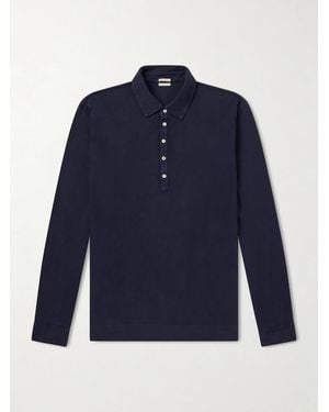 Massimo Alba Raya Cotton-jersey Polo Shirt - Blue