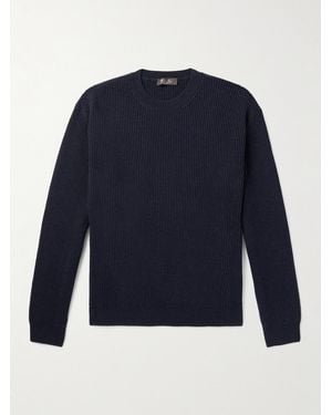 Loro Piana Fobello Ribbed Cashmere Jumper - Blue