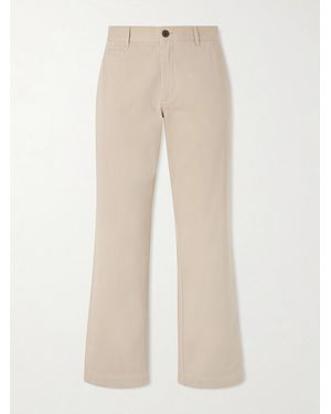 Portuguese Flannel Labura Straight-Leg Organic Cotton-Twill Trousers - Natural