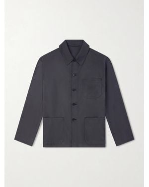 Kaptain Sunshine Silk-Gabardine Blouson Jacket - Blau