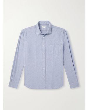 Hartford Paul Cotton-Flannel Shirt - Blue