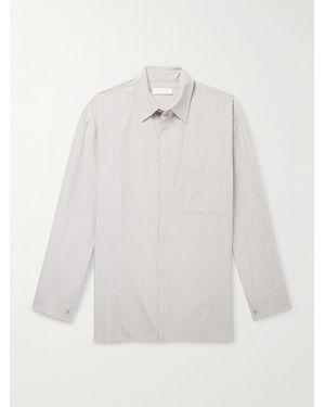 Amomento Striped Tencel Lyocell And Cotton-Blend Shirt - White