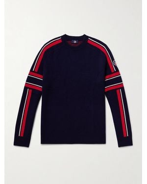 Fusalp Spectavia Logo-Appliquéd Wool And Cashmere-Blend Jacquard Jumper - Blue