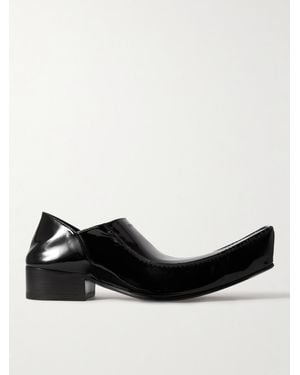 Balenciaga Romeo Collapsible-Heel Patent-Leather Loafers - Black