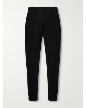 Ghiaia Tapered Ribbed Cotton Joggers - Black