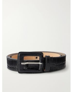 mfpen Drivers 3Cm Croc-Effect Leather Belt - Black
