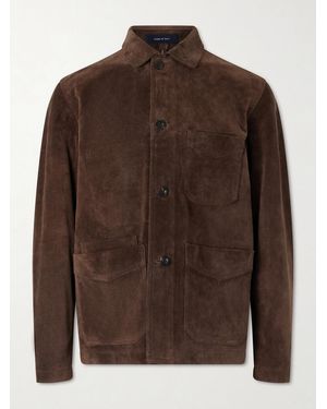 Drake's Suede Chore Jacket - Brown