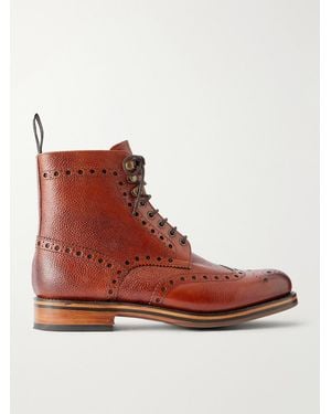 Grenson Fred Full-Grain Leather Lace-Up Boots - Brown