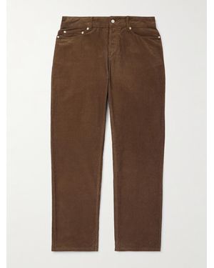 Officine Generale James Slim-Fit Straight-Leg Cotton-Corduroy Trousers - Brown