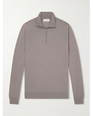 Piacenza 1733 Virgin Wool Half-zip Jumper - Grey