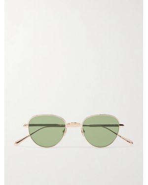 Garrett Leight Wells J Round-Frame Titanium Sunglasses - Green