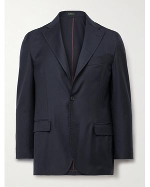 Rubinacci Unstrukturiertes Sakko aus Woll-Twill - Blau