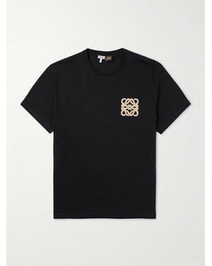 Loewe Paula's Ibiza Logo-Appliquéd Cotton-Jersey T-Shirt - Black