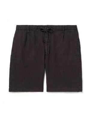 Hartford Tank Straight-Leg Linen Drawstring Shorts - Black