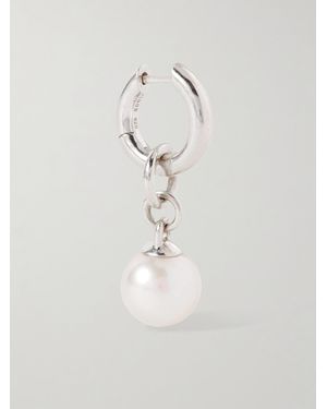 MAOR Tisha wandelbare einzelne Creole aus Sterlingsilber mit Perle - Weiß