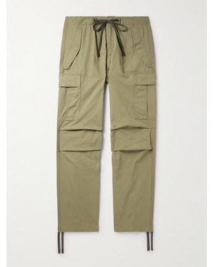 Tom Ford New Enzyme Straight-Leg Cotton-Twill Drawstring Cargo Trousers - Green