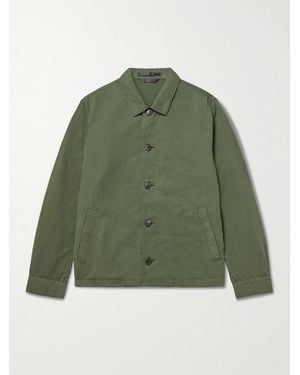 Sunspel Cotton And Linen-Blend Jacket - Green
