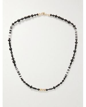 Luis Morais 14-Karat, Agate And Sapphire Beaded Necklace - Natural