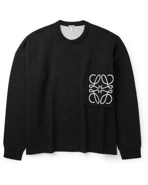 Loewe Anagram Logo-Intarsia Knitted Sweater - Black