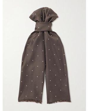 Favourbrook Schal aus Seiden-Twill mit Punkten - Braun