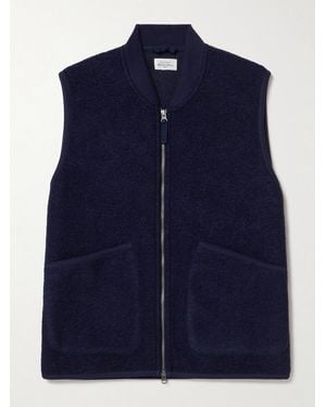 Hartford Boiled Wool-Blend Gilet - Blue
