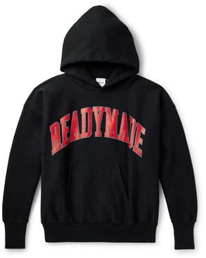READYMADE Logo-print Cotton-blend Jersey Hoodie - Blue