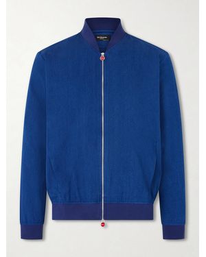 Kiton Cotton Bomber Jacket - Blue