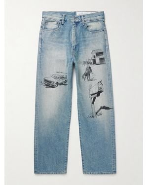 Neighborhood One Of These Days Straight-Leg Printed Jeans - Blue