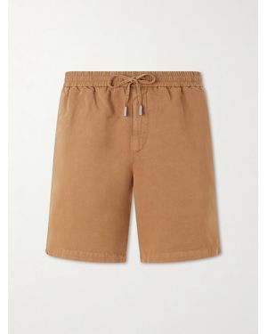 MR P. Straight-Leg Cotton And Linen-Blend Twill Drawstring Shorts - White