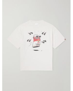 SAINT Mxxxxxx Bape Printed Cotton-Jersey T-Shirt - White