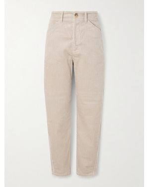 Brunello Cucinelli Slim-Fit Tapered Cotton-Corduroy Trousers - Natural