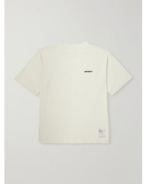 Satisfy Logo-Print Distressed Mothtech Cotton-Jersey T-Shirt - Natural