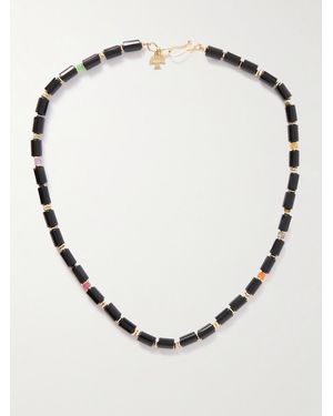 Peyote Bird Utica 14-Karat-Plated Multi-Stone Beaded Necklace - Neutro