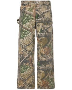 CHERRY LA Wide-Leg Cotton-Canvas Pants - Green